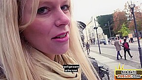 Public BJ babe fucked by her sex date after outdoor sucking