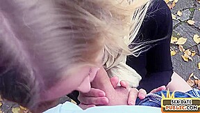 Public BJ babe fucked by her sex date after outdoor sucking