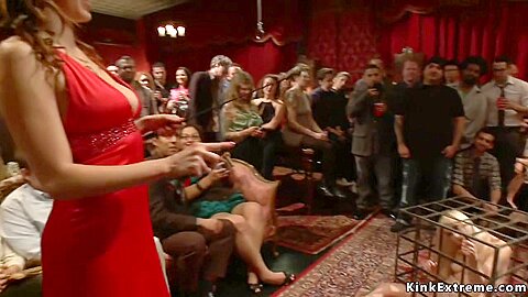 Public Party With Caged Hot Slaves