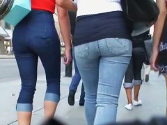 Public street candid college asian chicks
