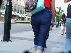 Public street candid college asian chicks