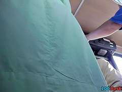 Public upskirt view on the white panty