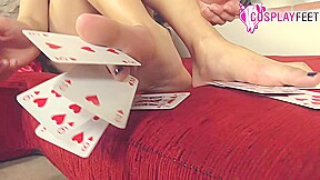 Queen of hearts Alessia showing off her pretty bare feet