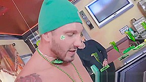 Quinton James drops his big load over slutty teens 18+ hungry mouth