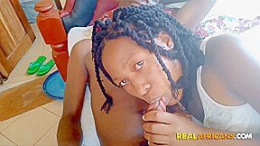 Real Homemade Amateur African Girlfriend Sucking BBC in Sex Tape