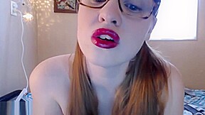 Red lipped glases girl