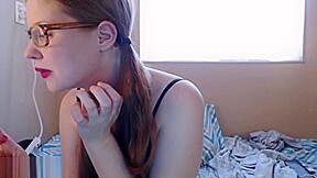 Red lipped glases girl