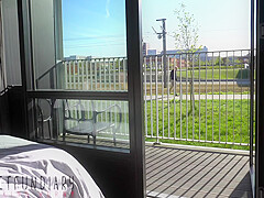 Risky Public Balcony Sex With People Watching - Projectsexdiary