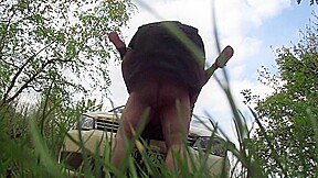 Romanian guy fucks a street hooker in the woods POV