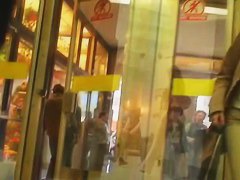 Round and tight woman ass in brown pants video