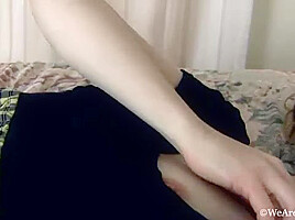 Roxanne strips in her bed after enjoying reading - WeAreHairy