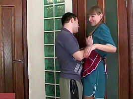 Russian Mature Maid seduce boy