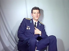 Russian soldier wank and cum