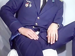 Russian soldier wank and cum
