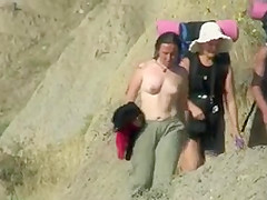 SPY AT THE BEACH 3 NICE CHICK GO TOPLESS