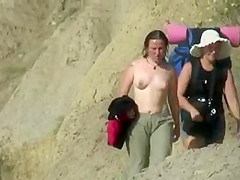 SPY AT THE BEACH 3 NICE CHICK GO TOPLESS