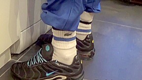 Scally boy sneakers humiliation in the kitchen - CrunchBoy