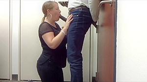 Secretary sucks her black boss cock