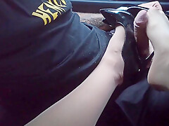 Seduced With Legs And Cum Hard On Stockings And Shoes