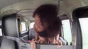 Seducing female performing in an interracial porn video in public