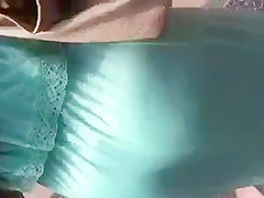 See Thru Blue Dress Showing Thong