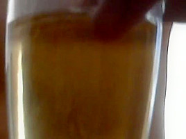 Self piss handjob and drinck piss with gum