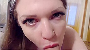 Sensual sloppy blowjob