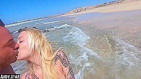 Sex On The Beach Fucks German Blonde Skinny Outdoor With Andy Star
