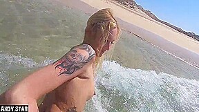 Sex On The Beach Fucks German Blonde Skinny Outdoor With Andy Star