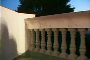 Sex with passionate tranny on balcony