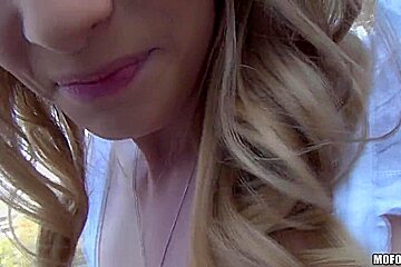 Sexy Allie James makes a special gift for her boyfriend