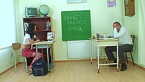 Sexy Babe Sucks Teachers Huge Cock Before Getting A Hard Fuck