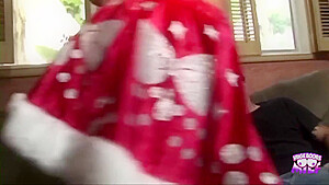 Sexy Blonde Dresses As Santa And Gets The Cowgirl Fuck Of Her Life