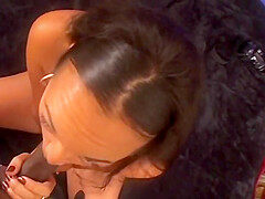 Sexy Ebony Takes A Big Black Shaft Deep In Her Mouth And Sucks It Deep