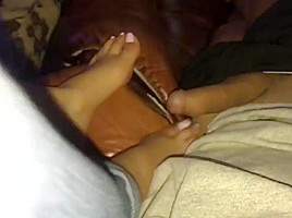 Sexy Footjob from Step sisters Friend