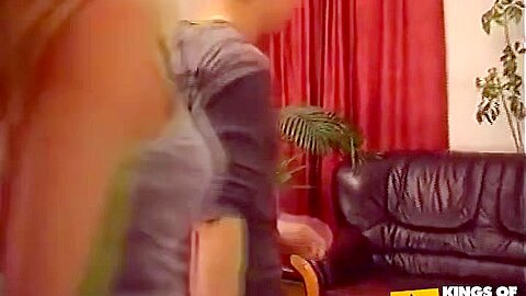 Sexy Girl Blows A Guy Outdoor And Gets Her Pussy Rammed On The Sofa With Sofa Sex