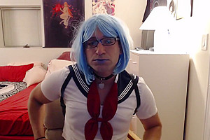 Sexy Transgender Guy In Sailor Uniform Body And Then Masturbates