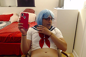 Sexy Transgender Guy In Sailor Uniform Body And Then Masturbates