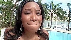 Sexy dusky black Imani Rose is blowing a cock out-of-doors