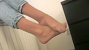 Sexy nude reinforced nylons