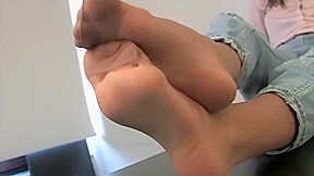 Sexy nude reinforced nylons
