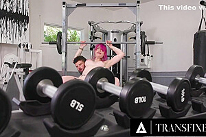 She Gets Stuck And Railed By Gym Stud! Bareback Anal!