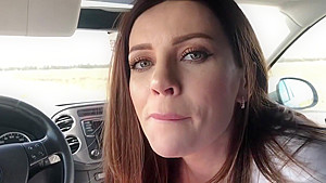 She loves to suck dick in the car and eat cum