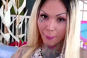 Shemale Britney masturbating all alone