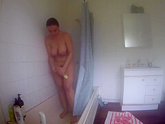 Shower Busty Pawg Gets Caught Masturbating Again!