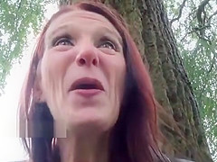 Skinny granny public flasher