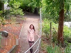 Skinny granny public flasher