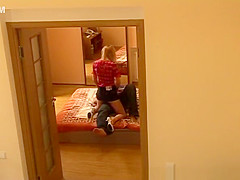 Skinny hot blonde blowjob and fuck