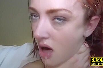Skinny sub mouth fucked