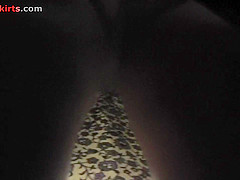 Slim chick participates in upskirts clip showing thong